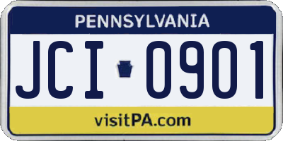 PA license plate JCI0901