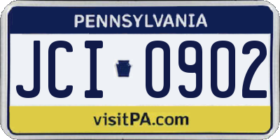 PA license plate JCI0902