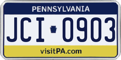 PA license plate JCI0903