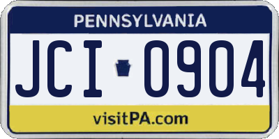 PA license plate JCI0904
