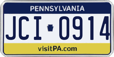 PA license plate JCI0914