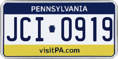 PA license plate JCI0919