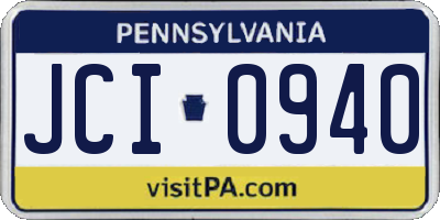 PA license plate JCI0940