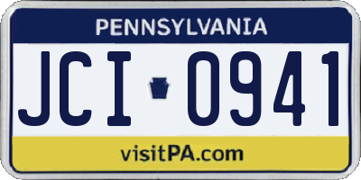PA license plate JCI0941