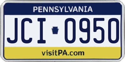 PA license plate JCI0950