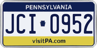 PA license plate JCI0952