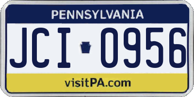 PA license plate JCI0956