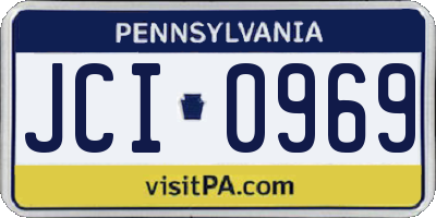 PA license plate JCI0969
