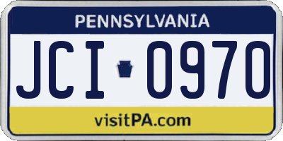 PA license plate JCI0970