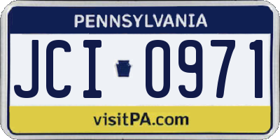PA license plate JCI0971