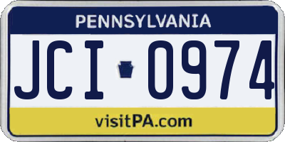 PA license plate JCI0974