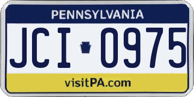 PA license plate JCI0975