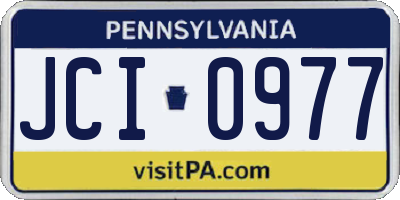 PA license plate JCI0977