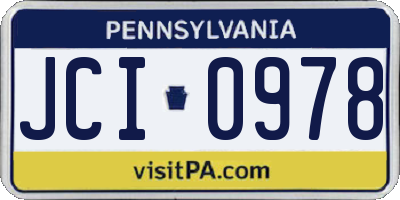 PA license plate JCI0978