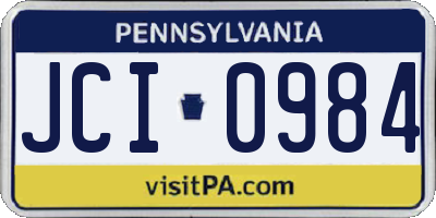 PA license plate JCI0984