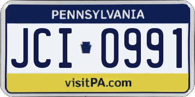 PA license plate JCI0991