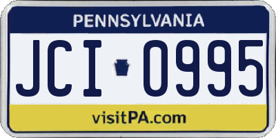 PA license plate JCI0995