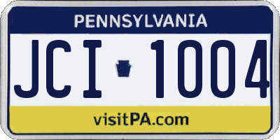 PA license plate JCI1004