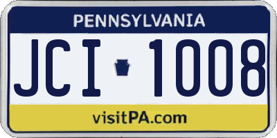 PA license plate JCI1008