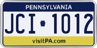 PA license plate JCI1012