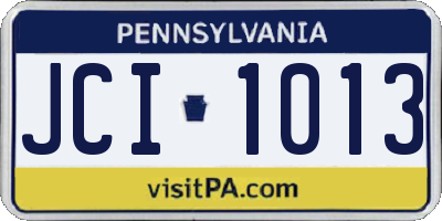 PA license plate JCI1013
