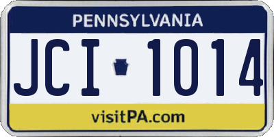 PA license plate JCI1014