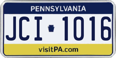 PA license plate JCI1016