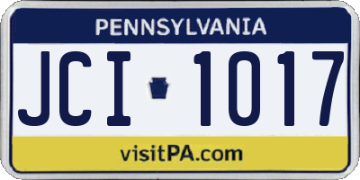 PA license plate JCI1017