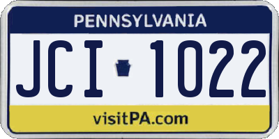 PA license plate JCI1022