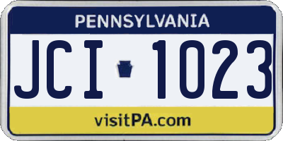PA license plate JCI1023
