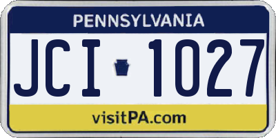 PA license plate JCI1027