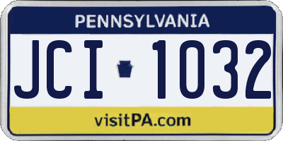 PA license plate JCI1032