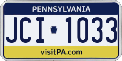 PA license plate JCI1033
