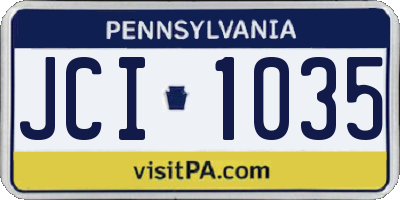 PA license plate JCI1035