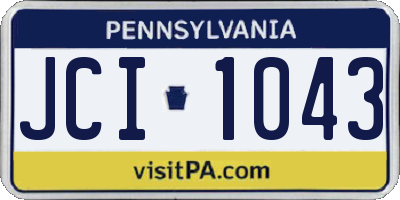 PA license plate JCI1043