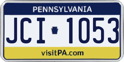 PA license plate JCI1053