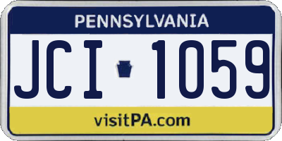 PA license plate JCI1059