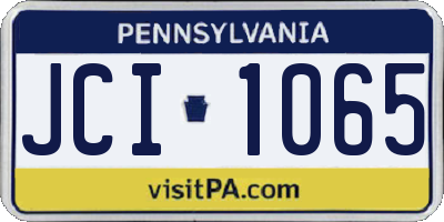 PA license plate JCI1065