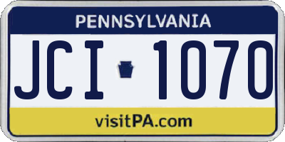 PA license plate JCI1070