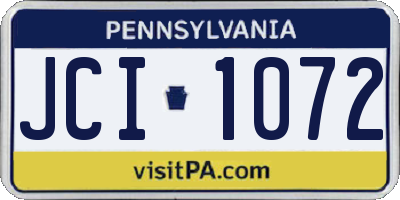 PA license plate JCI1072