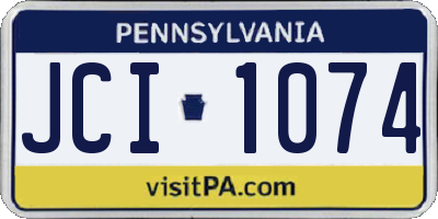 PA license plate JCI1074