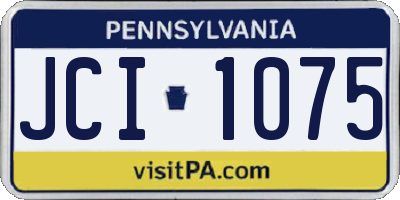 PA license plate JCI1075