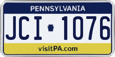 PA license plate JCI1076