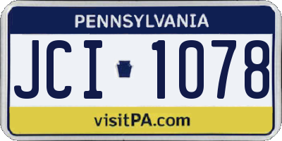 PA license plate JCI1078