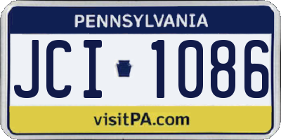 PA license plate JCI1086