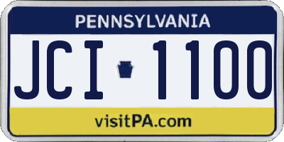 PA license plate JCI1100