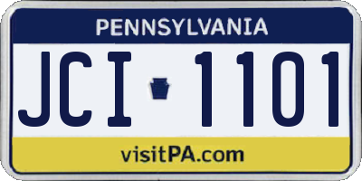 PA license plate JCI1101