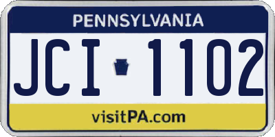 PA license plate JCI1102