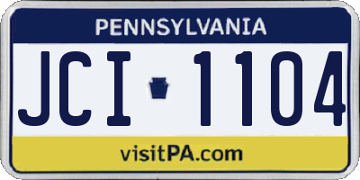 PA license plate JCI1104