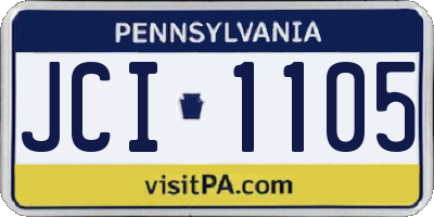 PA license plate JCI1105